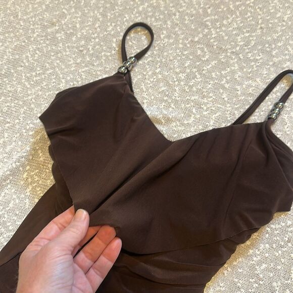 MAGICSUIT Isabel One Piece Swimsuit Brown Flouncy Slimming Tummy Control Swim 12 - Picture 5 of 14